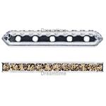 Dreamtime Crystal DC 77730 Rondelle Spacer Bars 5 Hole Smoky Quartz/Silver